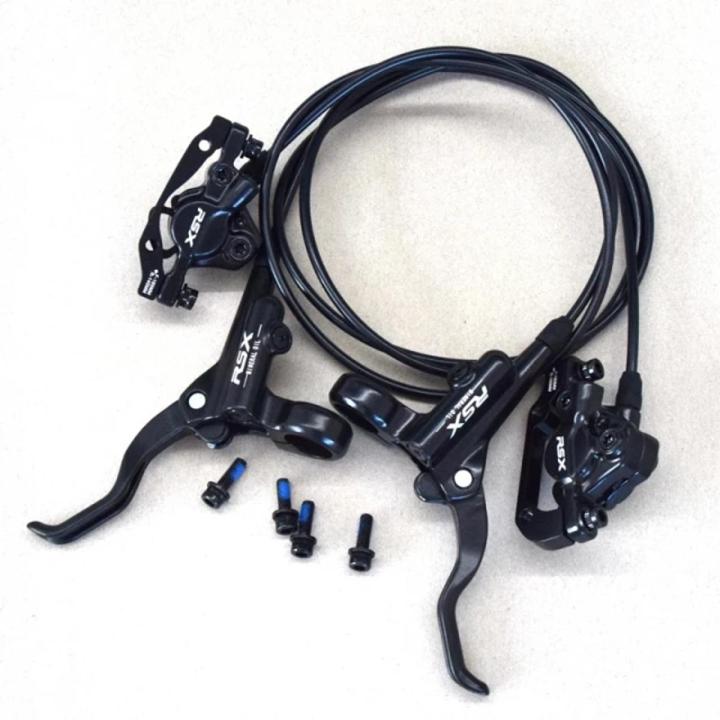 RSX Bicycle Hydraulic Disc Brake Front Rear Calipers Set Mountain Bike Cycling Left Right Brake Lever Kit Bicycle Accessories