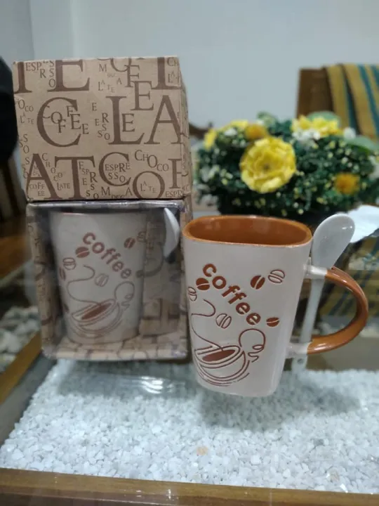 Coffee%20Mug%20With%20spoon%20in%20gift%20pack%20classic%20Brown%20Chocolate%20Colour%20-%20Image%202