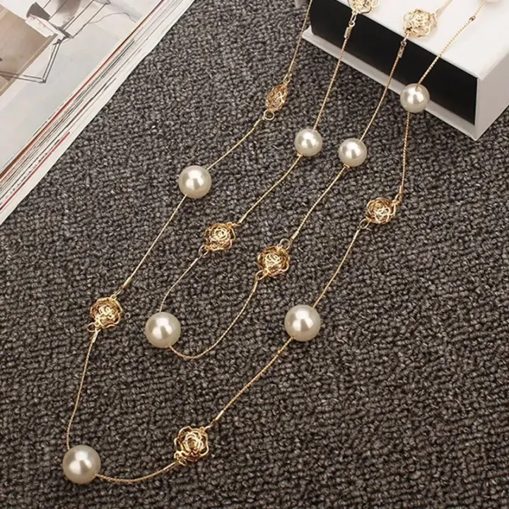Woman's%20Camellia%20Flower%20Pendant%20Long%20Pearl%20Necklace%20For%20Woman%20Gift%20Multiple%20Ways%20of%20Wearing%20Sweater%20Chain%20Jewelry%20-%20Image%207