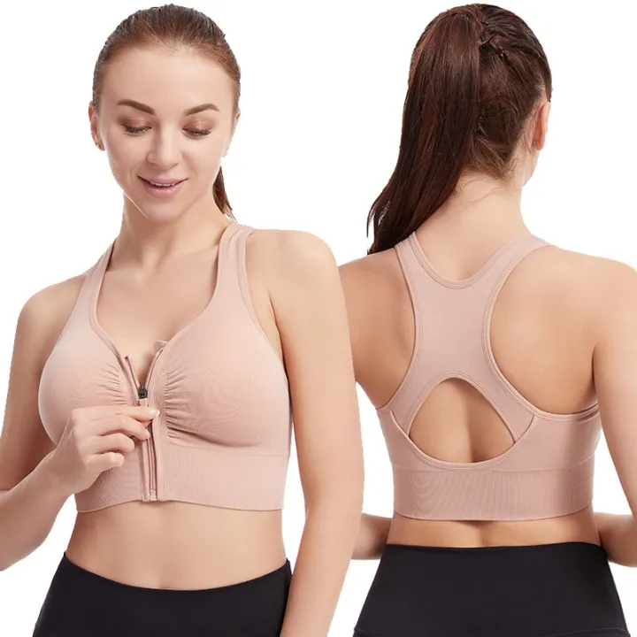 Women%20Zip%20Front%20Sports%20Bras%20Push%20Up%20Yoga%20Underwear%20Vest%20Wireless%20Post-Surgery%20Bra%20Active%20Yoga%20Gym%20Workout%20Top%20Plus%20Size%20-%20Image%204