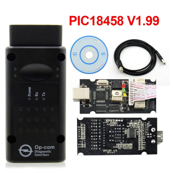 OPCOM v1.59 V1.70 1.95 1.99 OP COM with real pic18f458 can be flash update firmware OP-COM For Opel Diagnostic tool best quality - OP COM V1.99