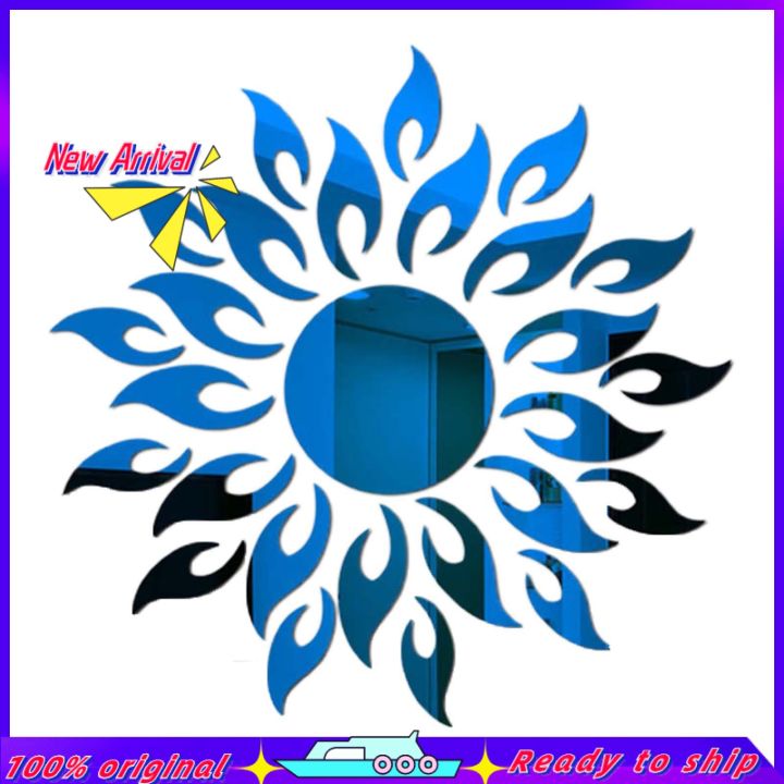 Wall%20Sticker%20Sunflower%20Shape%20Home%20Decor%20Acrylic%20Decorating%203D%20Mirror%20Background%20Ornaments%20for%20Living%20Room%20-%20Image%202