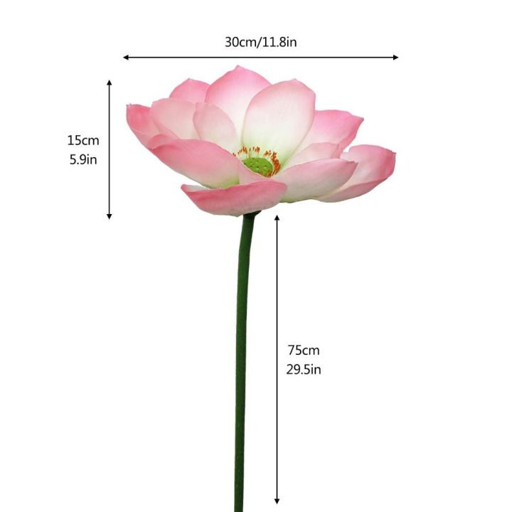 Flower%20Arrangement%20PU%20Artificial%20Lotus%20Romantic%20Lifelike%20Simulation%20Lotus%20Leaf%20Long%20Stem%20Handmade%20Fake%20Lotus%20Branch%20Garden%20-%20Image%209