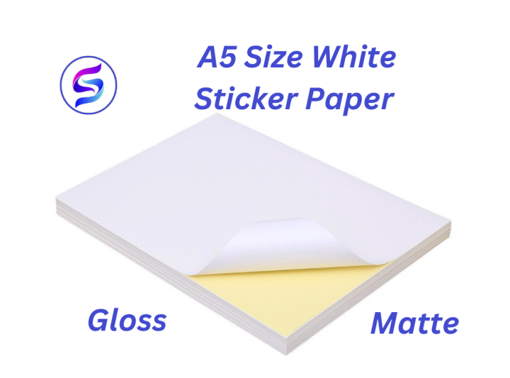 A5 14.8x21.0cm Gloss / Matte Printable Self Adhesive Plain White Sticker Paper 25pcs
