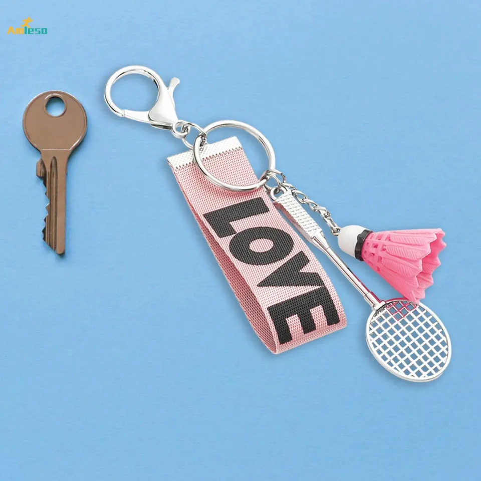 Creative Badminton Racket Metal Keychain Golf Tennis Table Funny Keyrings Car Trinket Key Holder