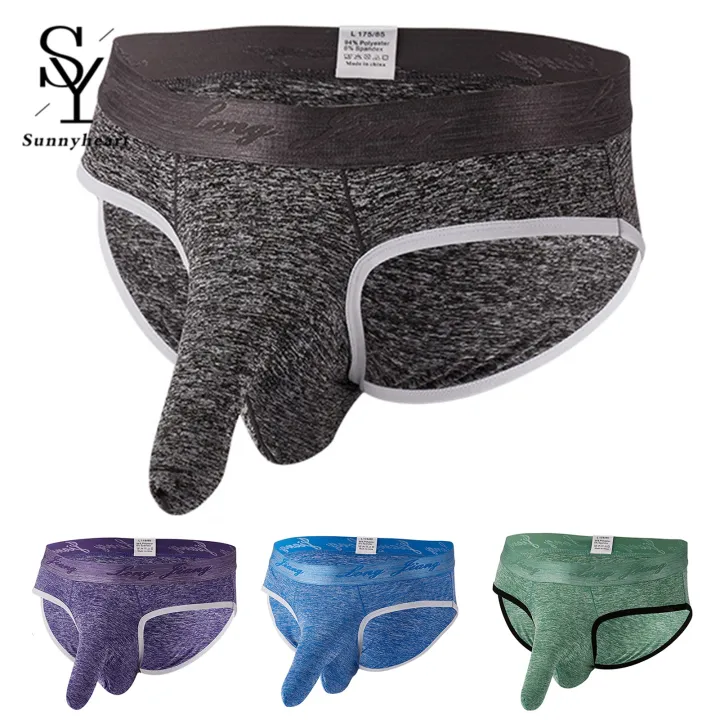 Longjiang%20Men%20Wide%20Waistband%20Briefs%203D%20Elephant%20Nose%20Solid%20Color%20Mid%20Waist%20Panties%20Underpants%20-%20Image%204