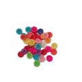Multicolored Small Round Button. Colorful Hand Craft Button Small. 