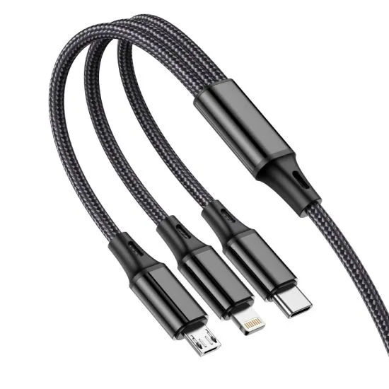 ASPOR%203%20in%201%20Charger%20Cable%20Kevlar%20Nylon%20Braided%203A%20Micro%20USB%20/%20Type%20C%20/%20Lightning%20Fast%20Charging%20Cable%20-%20Image%203
