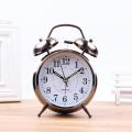 Bedside Traditional Classic Saxon Wind Up Double Bell Alarm Clock Chrome Home Decor Art DIY Ornament Room Decoration. 