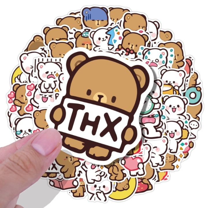 20/40pcs%20Milk%20and%20Mocha%20Stickers%20Lovely%20Bear%20Couple%20Stickers%20for%20Laptop%20Scrapbook%20Journal%20Kids%20Girls%20Boys%20Stickers%20-%20Image%202