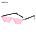 Sutuiying 2025 Fashion Mosaic Sunglasses 8 Bit Pixelated Ladies Sunglasses Retro Gamer Robot Eyeglasses for Men Women Thug Life Shades Kid Toys. 