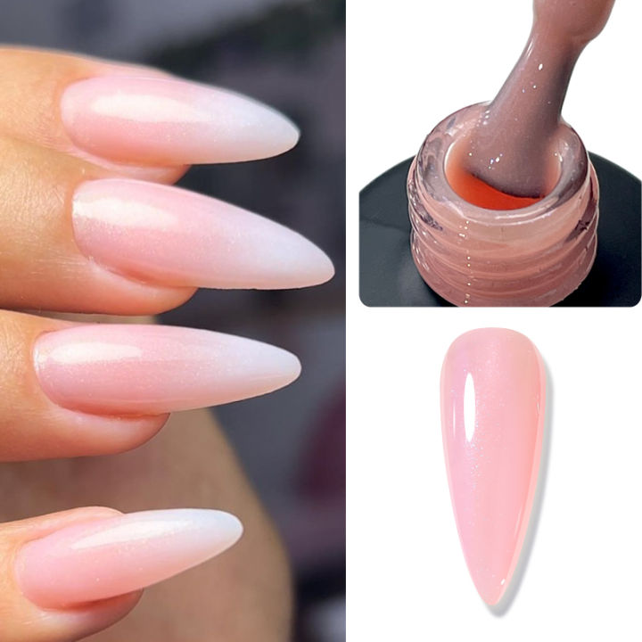 CHUNSHU Milky Pink Rubber Base Gel 10ml Self Leveling Camouflage Color Coat UV LED Gels Varnish