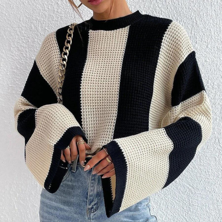 Yfashion%20Women's%20Striped%20Color%20Block%20Long%20Sleeve%20Sweater%20Oversized%20Outfits%20Knit%20Pullover%20Tunic%20Tops%20-%20Image%205