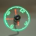 Mini Durable USB Clock Time Display Flexible LED Light Fan, DC 5V. 