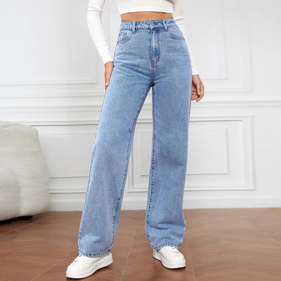 High fashion waisted jean pants