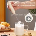 Wireless portable electric milk mixer, stainless steel mini milk frother, coffee mixer, egg beater, sauce mixer, kitchen tools. 