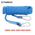 Tomshoo 10mm Rock Climbing Rope 10M/20M/30M Outdoor Static Rapelling Rope Fire Rescue Safety Escape Climbing Emergency Rope Cord. 