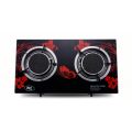 National Low Gas Cooker 2 burner portable infrared gas stove with Ceramic  Glass Free gas regulator with hose. 