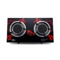 National Low gas, 2 burner portable infrared gas stove with Ceramic  Glass free Gas regulator with hose. 