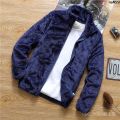 Jacket Men's Stand Collar Loose Thickened Coat Wide Men 2024 Double-Sided Korean Style Fleece Autumn and Winter Fleece-lined Polar Fleece ˆ. 