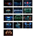 Car Windshield LED Sound Activated Equalizer Car Neon EL Light Music Rhythm Flash Lamp Sticker Styling With Control Box-50x25cm. 
