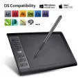 10moons G10 10*6 Inches Graphic Drawing Tablet with 8192 Levels Passive Pen Android Supported 12 Express Keys and 10 Media Keys. 