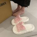 Portable All-Match Home Summer Women's Non-Slip Slipper Outdoor Bowknot Women's Soft Bottom Sandals Outdoor Slippers. 