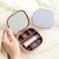 Small Jewelry Box Portable Travel Jewelry Organizer Jewelry Storage Box with Mirror. 