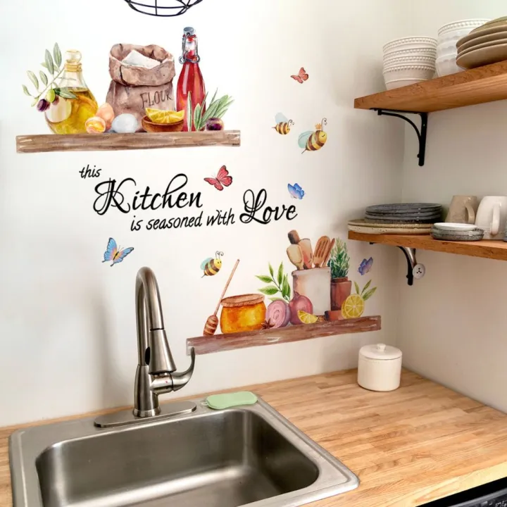 Removable%20Bee%20Butterfly%20Wall%20Sticker%20Beautiful%20Waterproof%20Self-adhesive%20English%20Kitchen%20Sticker%20English%20Kitchen%20Kitchen%20Decal%20Home%20Decor%20-%20Image%204