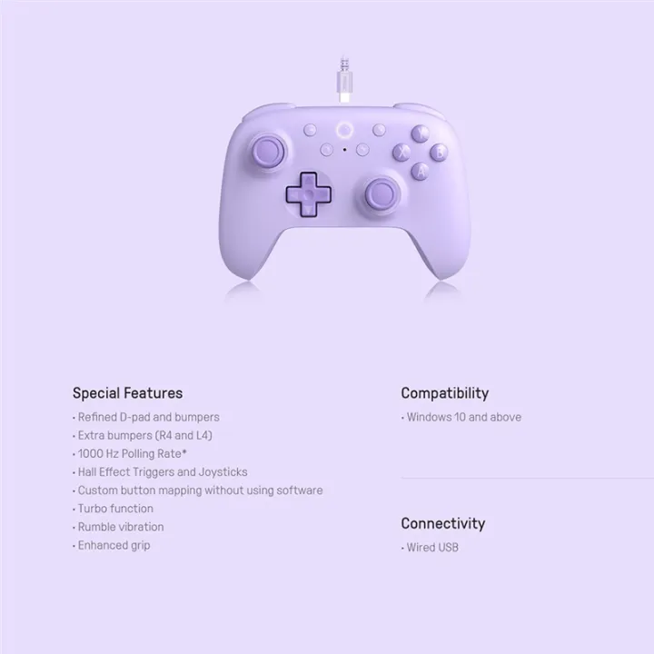 8BitDo%20Wired%20Gaming%20Controller%20with%20Hall%20Effect%20Joystick%20for%20PC%20Windows%2010/11%20Steam%20Deck%20Raspberry%20Pi%20Android%20Game%20Accessories%20-%20Image%204