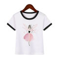 New Funny Cute Ballet Girl Cartoon Print Kids Tshirt Girls Summer Fashion Kawaii Clothes T-Shirt Girls Short Sleeve T Shirt. 