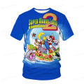 Game Super Mario Bros Tshirt Kids Clothing Tops Boy T-shirt Game 3D Print T Shirts Funny Anime Men Women Short Sleeve Tees. 