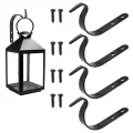 1Pc Iron Garden Wall Basket Plant Holder Hanger Flower Pot Hanging Bracket/Screw Black Lantern Light Holder Shape J Hook Shelf Accessories. 