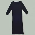Black Color Plain Floral Long Dress Women Girl Frock Gown Ladies With Long Sleeves. 