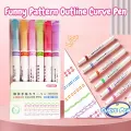 Stationery Supplies / Multi-colored Drawing Curve Pen Funny Pattern Outline Marker Pen Hand Copy Account Curve Pen Quick Dry Mark Notes Painting Highlighter DIY Card Marker Pens. 