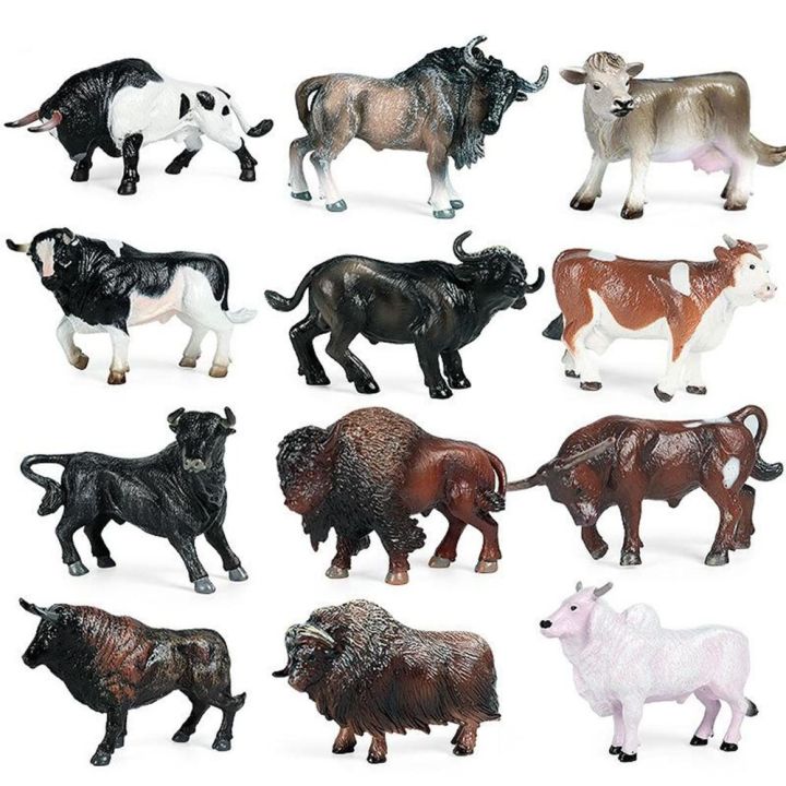 Birthday Gift Simulated Cattle Figurine Farm Animals Educational Milk ...