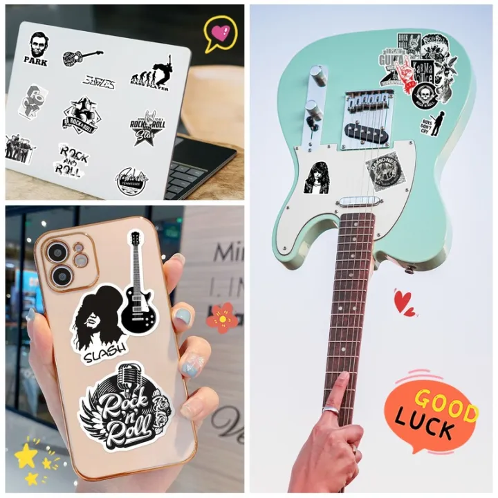10/25/50pcs Metal Rock Music Singer Stickers Graffiti for Guitar DIY ...
