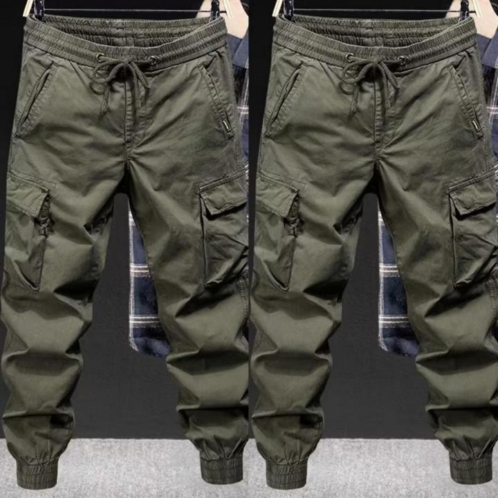 Elastic%20Waistband%20Pants%20Breathable%20Pants%20Men's%20Drawstring%20Cargo%20Pants%20with%20Elastic%20Waist%20Multi%20Pockets%20Ankle-banded%20for%20Daily%20-%20Image%206