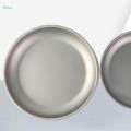 Titanium Plate Tableware Cookware Round Dish Dinner Frying Pan Fruit for Camping Outdoor - 185x25mm. 