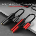 USB Type C To 3.5mm Jack Audio Adapter 2 In 1 Earphone Headphone Aux Cable Coverter for Xiaomi Huawei Realme Mobile Phone. 