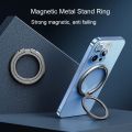 Magnetic Phone Stand Holder For iPhone 14/13/12 Series For Smart Phone and MagSafe Cases Removable Metal Kickstand Adjustable Portable Magnetic Phone Grip Ring. 