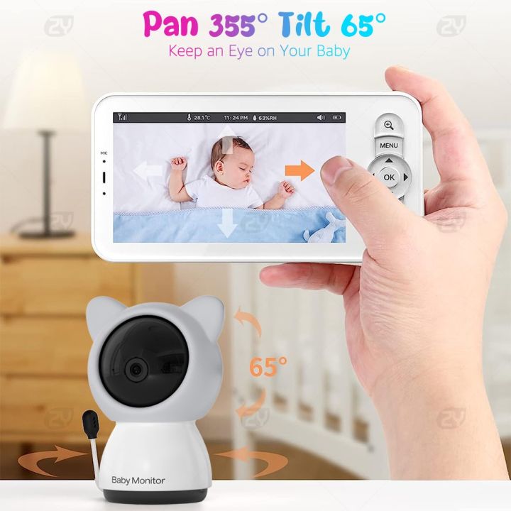 5"%20Video%20Baby%20Monitor%20with%20Phone%20App%20and%20Monitor,PTZ,2-way%20Talk,Night%20Vision,Lullabies,VOX%20Sound%20Detection,Feeding%20Reminder%20-%20Image%206