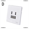 Tre 2/3/4/6 USB Port Wall Charger Outlet AC Power Receptacle Socket Plate. 