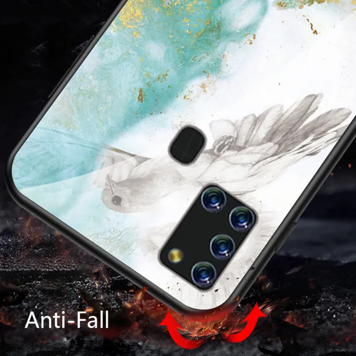 Biruiqu%20For%20Samsung%20Galaxy%20A21s%20Shockproof%20Fashion%20Marble%20Tempered%20Glass%20Back%20Case%20Cover%20-%20Image%205
