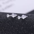 100 Set Hypoallergenic Simple Plastic Earrings Clear Ear Needle and Resin Backs DIY Ear Accessories. 