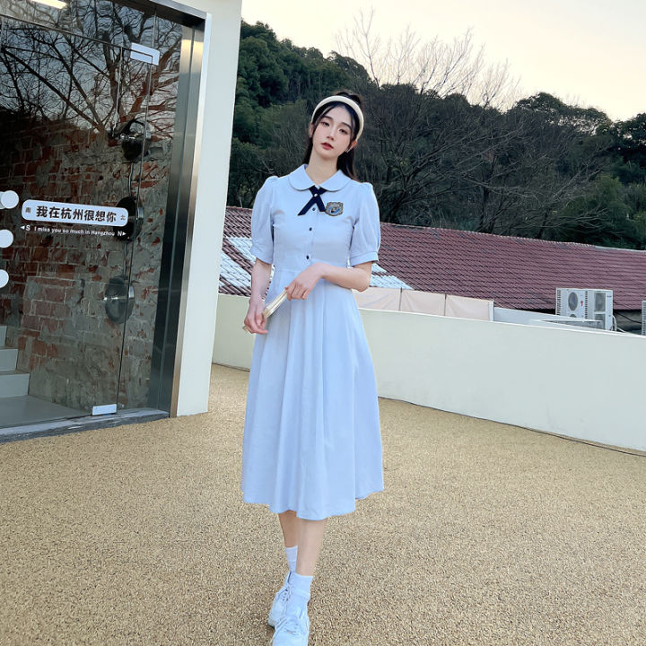 British%20College%20Style%20Shirt%20Dress%20Suit%20Business%20Attire%20High%20School%20Student%20Waist-Slimming%20Dress%20Couple%20Clothes%20Summer%20Sweet%20-%20Image%204