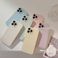 Olige Case For iPhone 13 12 11 Pro Max Korean Fashion Cream Shell Macaron Candy Colorful Straight Edge Lens Protector Soft Silicone Phone Case Back Cover. 