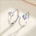 Astronaut Planet Couple Rings for Men Women Romantic Adjustable Lover Valentine Day Gifts Fashion Finger Rings Jewelry. 