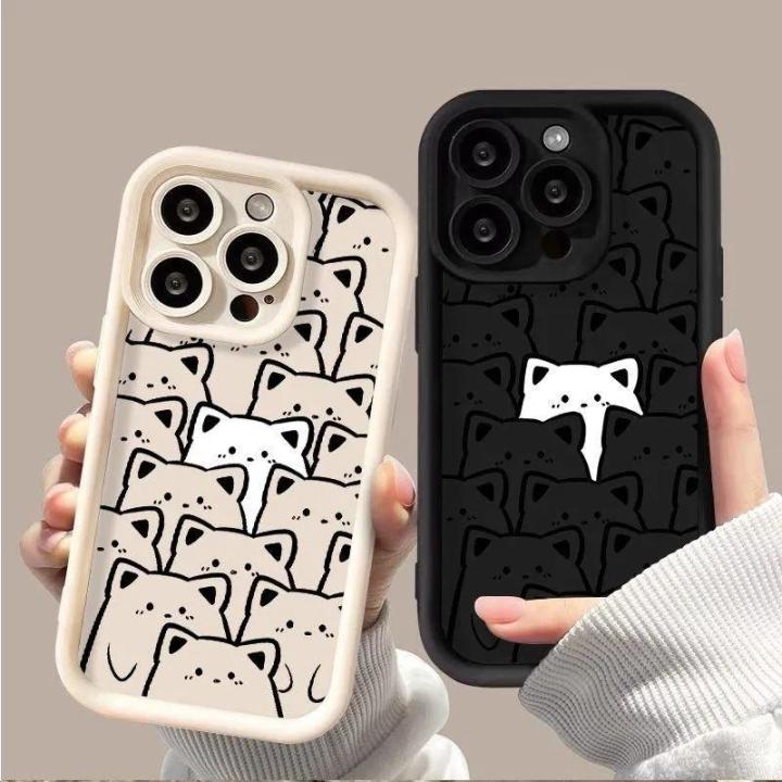 Cellphone Case For Samsung Galaxy A03 A03S A04E A10S A12 A13 A20S A22 A23 A30 A20 A31 Phone Casing Angel Eyes Couple Cute Bear Cartoon Matte Popular Shockproof Back Cover TPU Soft Camera Protective Anti-falling