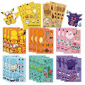 8 Sheets Pokemon Puzzle Stickers Pikachu Psyduck Bulbasaur Anime Cartoon Kids DIY Make A Face Sticker Handicraft Waterproof Decals. 